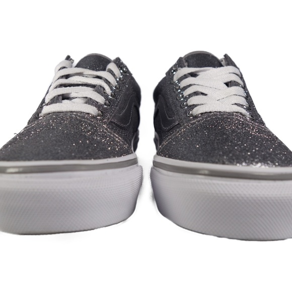 sparkly gray vans